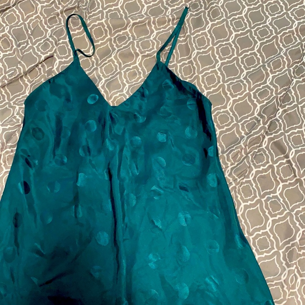 Green Polka-Dot Slip Dress